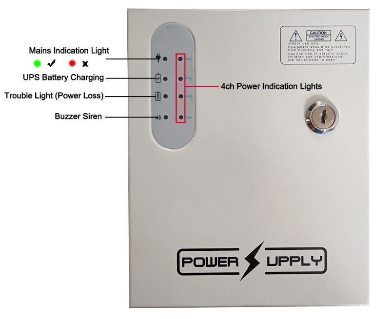 Smart UPS backup power supply 12V 5A 4 ch