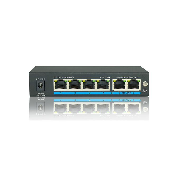 2 Uplink 65W 4 ports POE switch Gigabit